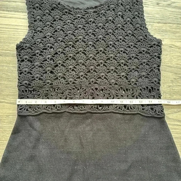ASOS | 100% Cotton Black Crochet Sleeveless Dress Size 6 - Picture 8 of 12